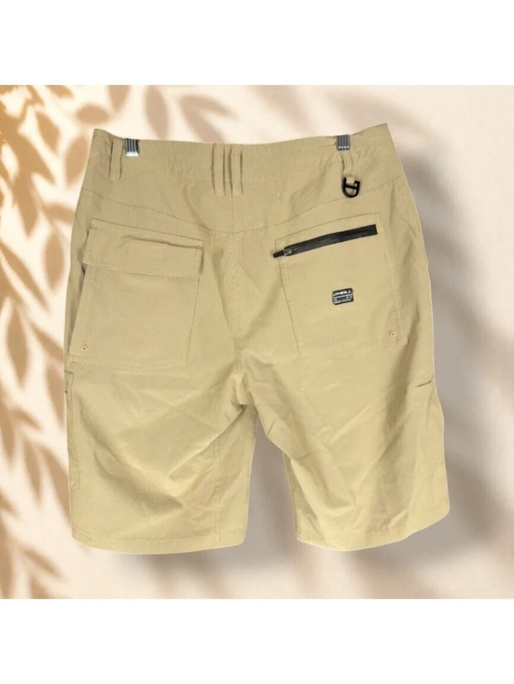 O'Neill Cargo Shorts Men 32 Brown Mid Rise Pockets Stretch Flat Front Regular